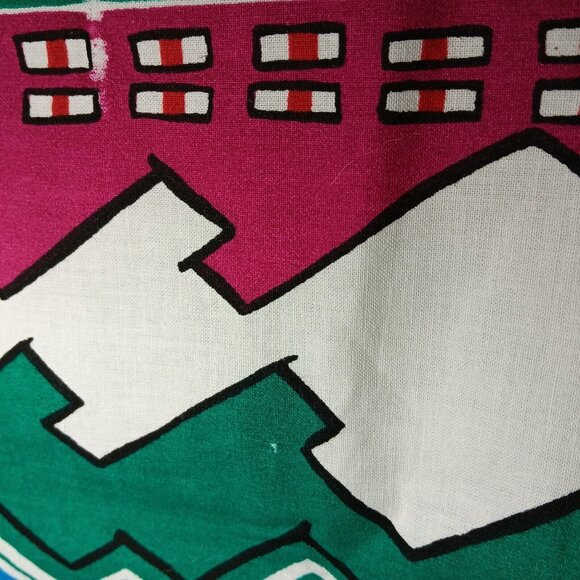 Joan Kessler For Concord Fabric Southwest Aztec Geometric Print Vintage 80s Pink - Picture 7 of 12